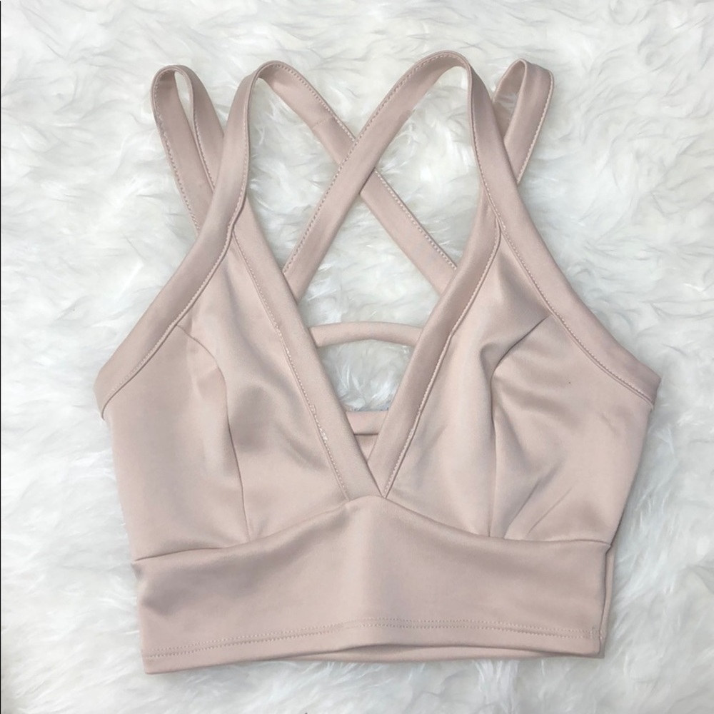 Charlotte Russe Nude Crop Top